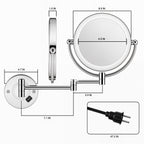 Glow-Swivel Precision Mirror | 5X Optical Magnification | Chrome-Polished LED Shaving & Grooming Station