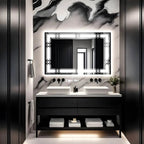 Prism-Diamond Argyle LED Mirror | Geometric Diamond-Cut Border | Smart Multi-Tone Backlit Vanity