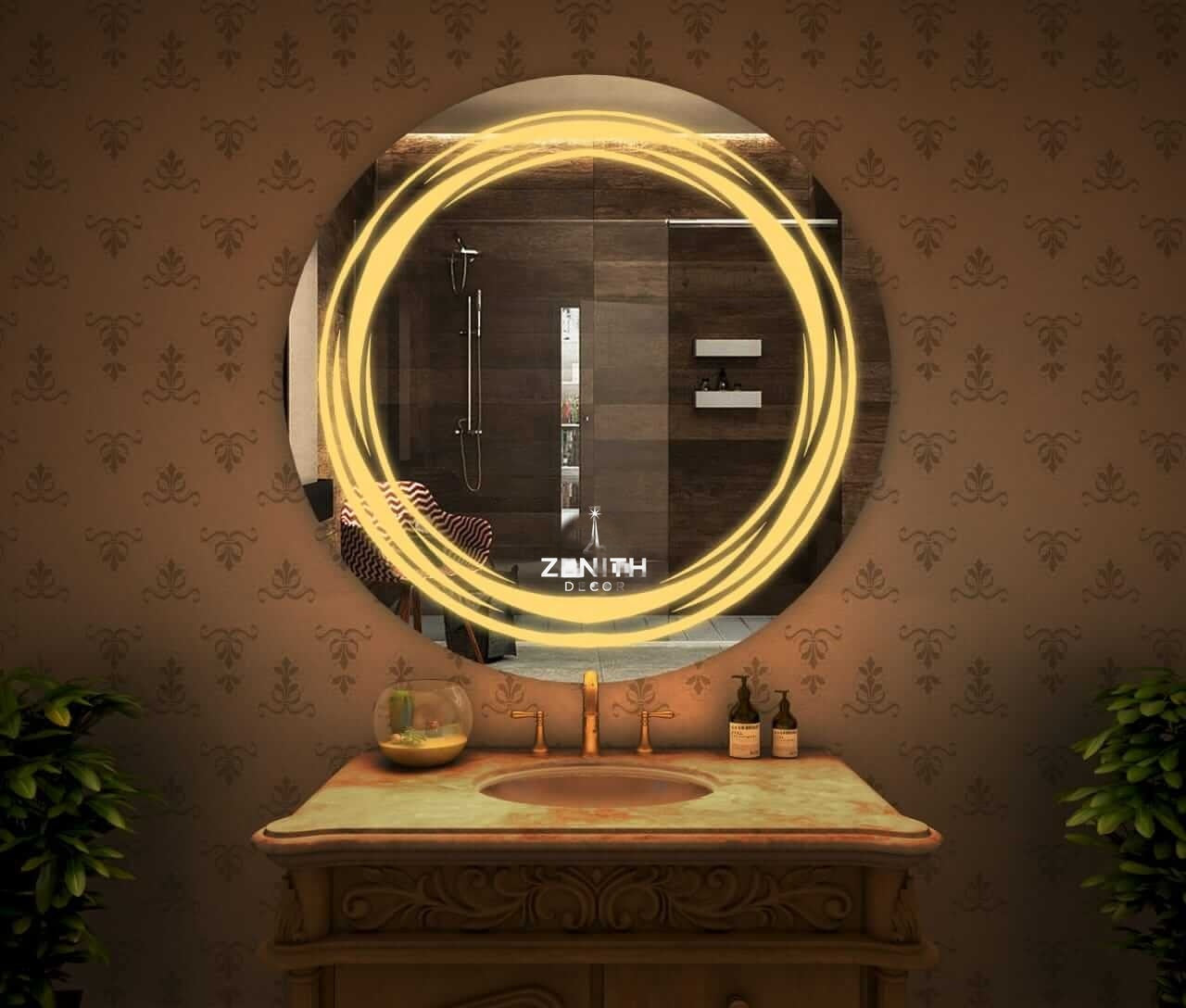 Pure-Clarity Frameless Round Mirror | High-Definition Edge-to-Edge LED | Smart Multi-Tone Architectural Vanity