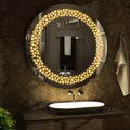 Relief-Etched Applique Mirror | Precision Glass-Art Design | Smart Multi-Tone Wall-Mounted LED Vanity