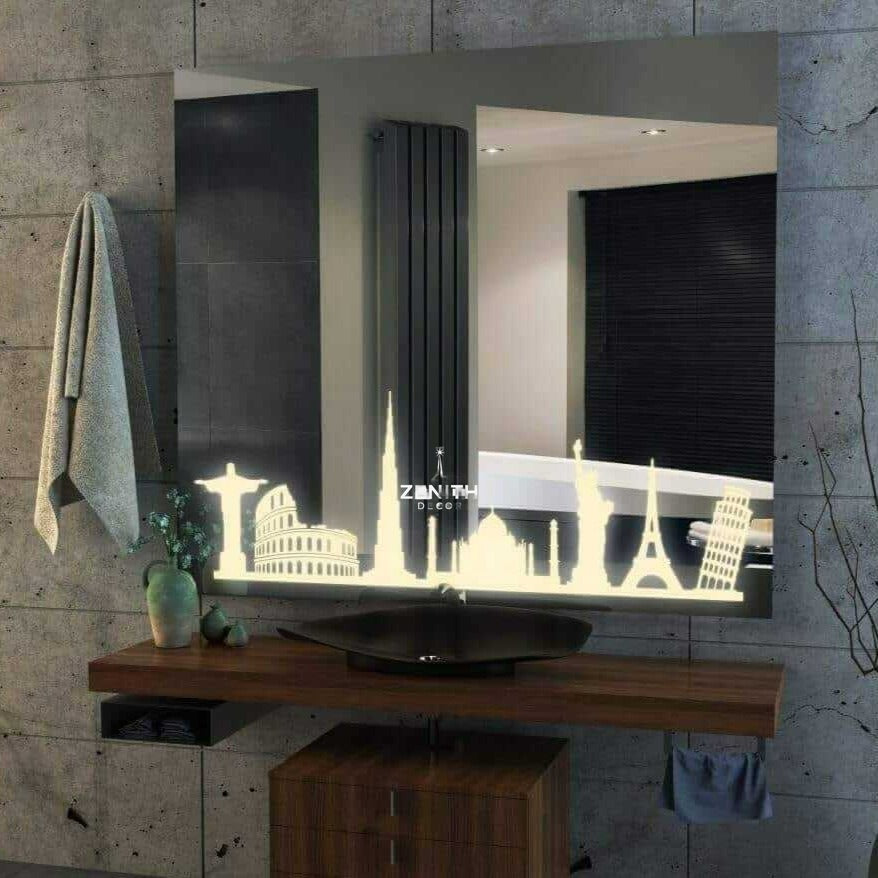 Septem-Luxe Seven Wonders Mirror | Masterpiece Wall-Art LED | Smart Multi-Tone Architectural Vanity