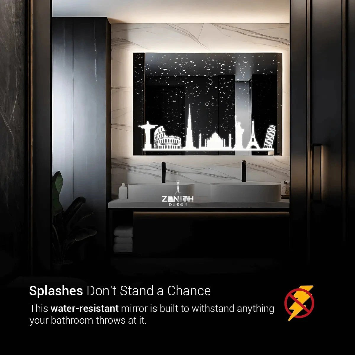 Septem-Luxe Seven Wonders Mirror | Masterpiece Wall-Art LED | Smart Multi-Tone Architectural Vanity