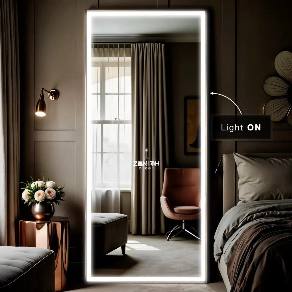 Serene-Matte White Mirror | SS304 Stainless Steel Frame | Corrosion-Free Minimalist LED Vanity