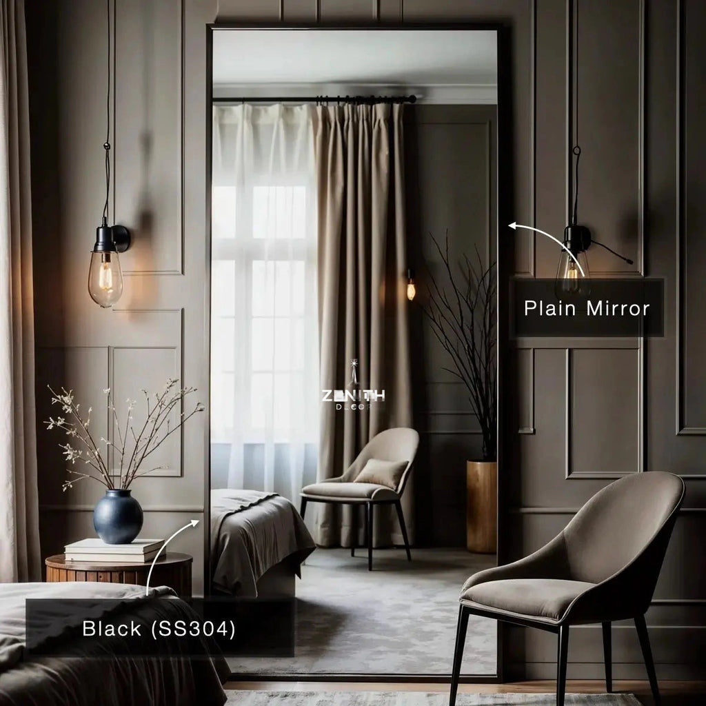 Serene-Matte White Mirror | SS304 Stainless Steel Frame | Corrosion-Free Minimalist LED Vanity