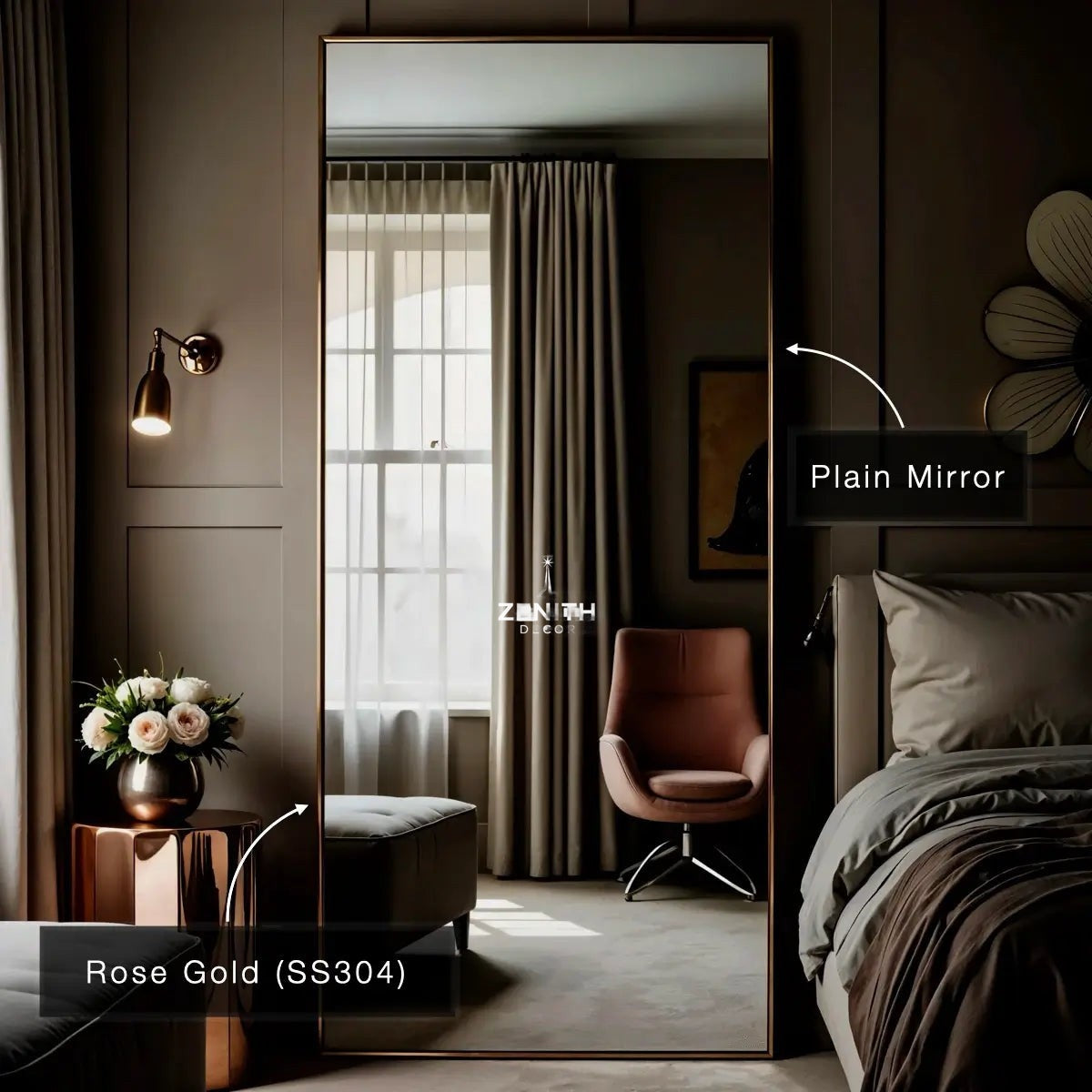 Serene-Matte White Mirror | SS304 Stainless Steel Frame | Corrosion-Free Minimalist LED Vanity