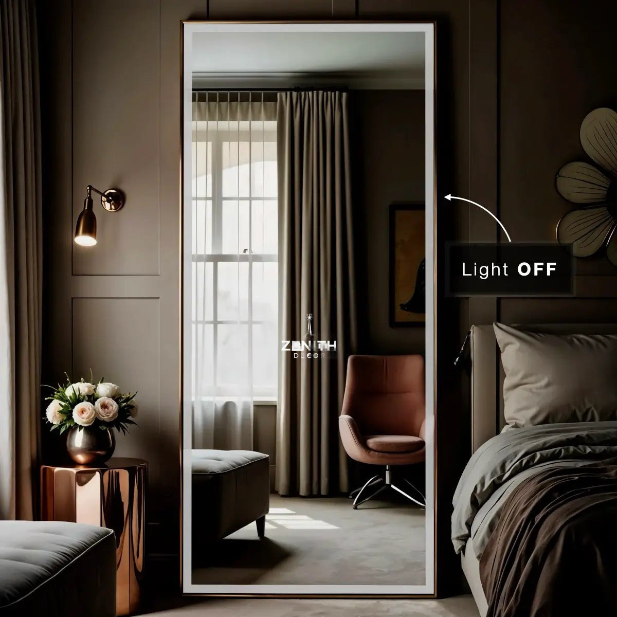 Serene-Matte White Mirror | SS304 Stainless Steel Frame | Corrosion-Free Minimalist LED Vanity