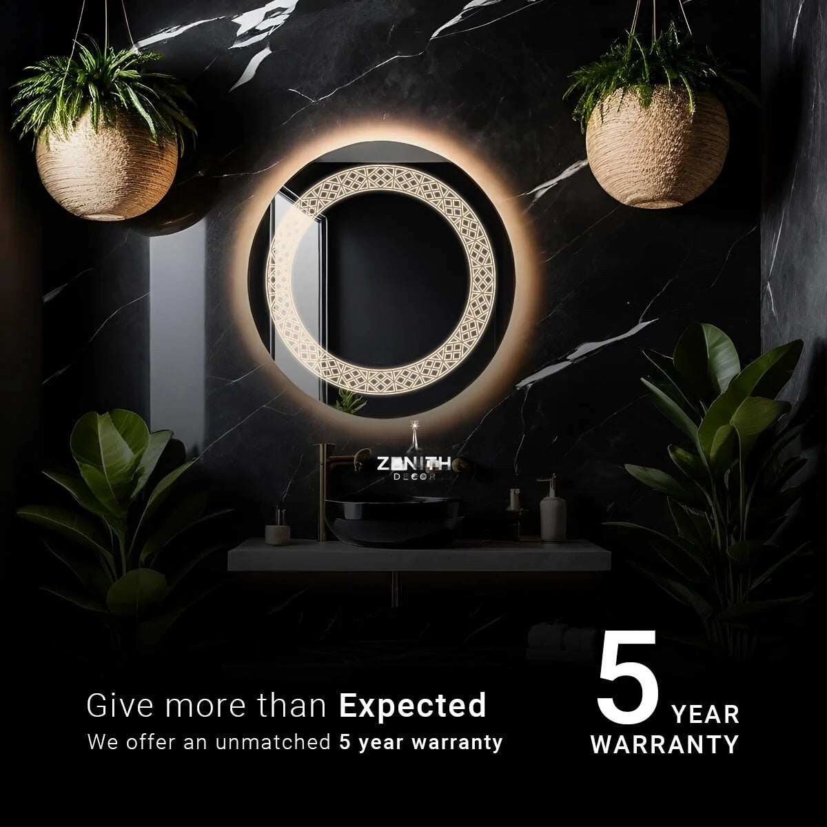 Sigillum-Etched Icon Mirror | Precision Badge-Detail LED | Smart Multi-Spectrum Backlit Vanity