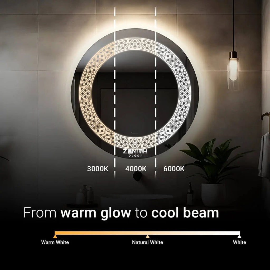 Sigillum-Etched Icon Mirror | Precision Badge-Detail LED | Smart Multi-Spectrum Backlit Vanity