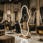 Stage-Wavy Floor Mirror | SS304 Marine-Grade Stainless Steel | Freestanding Sculptural LED Vanity