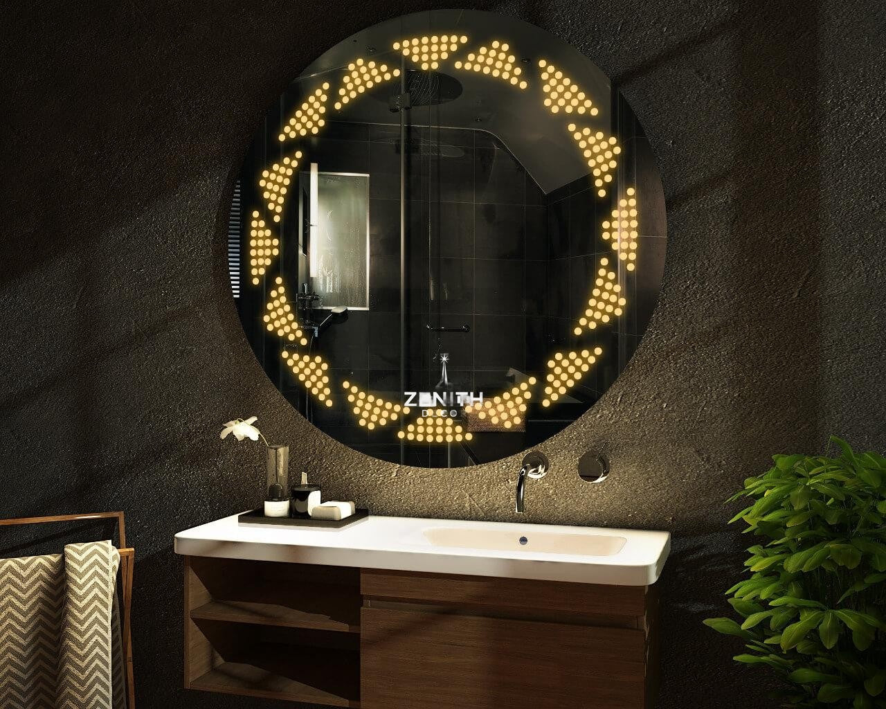 Stardust-LED Celestial Mirror | Bespangle Circular Design | Smart Multi-Tone Backlit Vanity