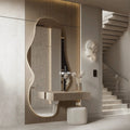 Stream-Curvilinear Mirror | Saint-Gobain HD Glass | Smart Backlit Fluid-Form Architectural Vanity