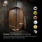 Hanging Mirror With PVD Stainless Steel Frame | Corrosion Free | Waterproof | Premium Quality |  Decor