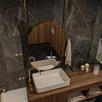 Hanging Mirror With PVD Stainless Steel Frame | Corrosion Free | Waterproof | Premium Quality |  Decor