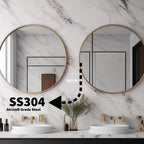 Telescope-Extend Orbital Mirror | PVD-Treated Stainless Steel | Waterproof Industrial-Grade Round Vanity