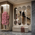 Unity-Modular Geometric Ensemble | SS304 Stainless Steel | Multi-Form Oval & Circular Mirror Set