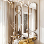 Unity-Modular Geometric Ensemble | SS304 Stainless Steel | Multi-Form Oval & Circular Mirror Set