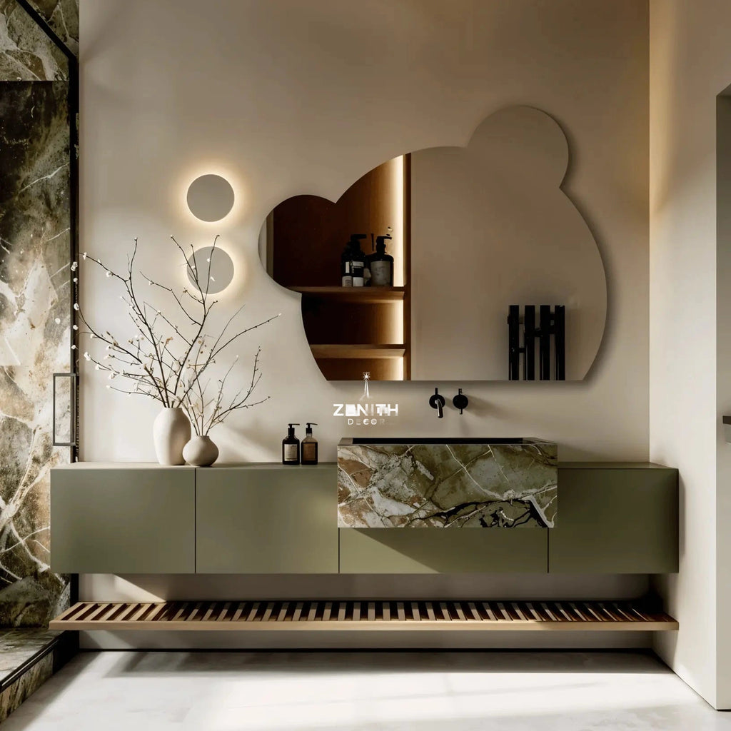 Zenith-Ursa Interactive Mirror | Bear-Shaped Safety Glass | Smart Multi-Tone Backlit Nursery Vanity