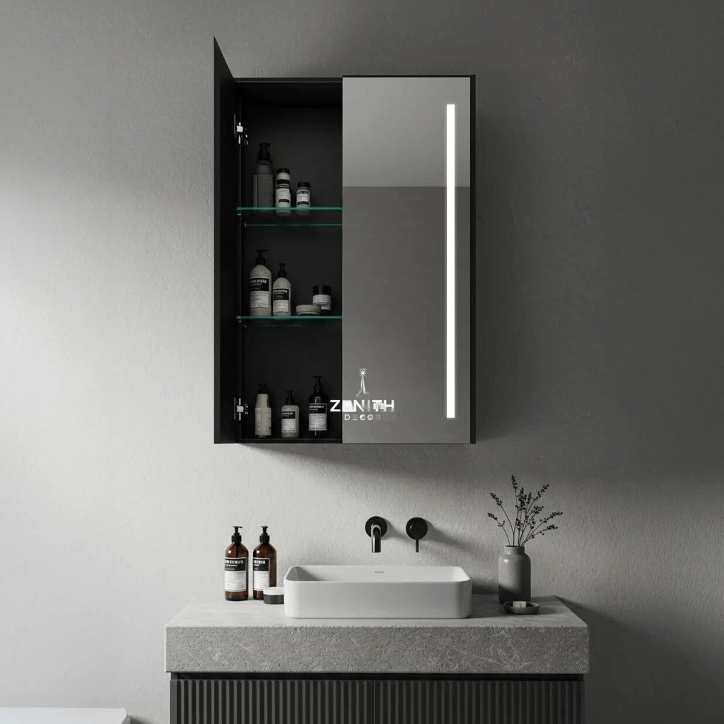 Vault-Double Smart Cabinet | Matt Black SS304 Finish | Bluetooth Audio & Multi-Spectrum LED Storage Unit