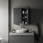 Vault-Double Smart Cabinet | Matt Black SS304 Finish | Bluetooth Audio & Multi-Spectrum LED Storage Unit