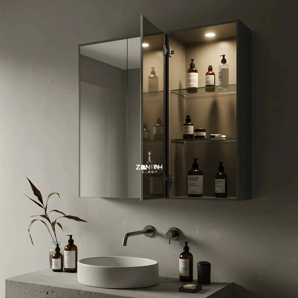 Vault-Tri Sterilizer Pro Cabinet | UV-C Disinfection Technology | Triple-Door Matt Black Smart Storage