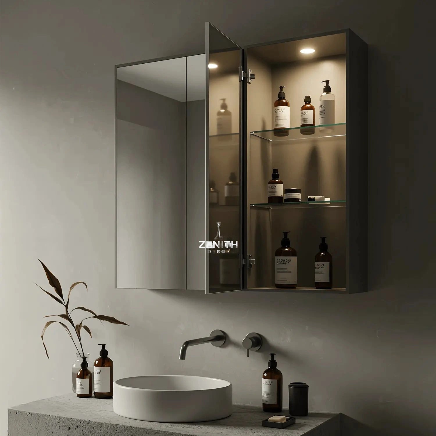 Vault-Tri Sterilizer Pro Cabinet | UV-C Disinfection Technology | Triple-Door Matt Black Smart Storage