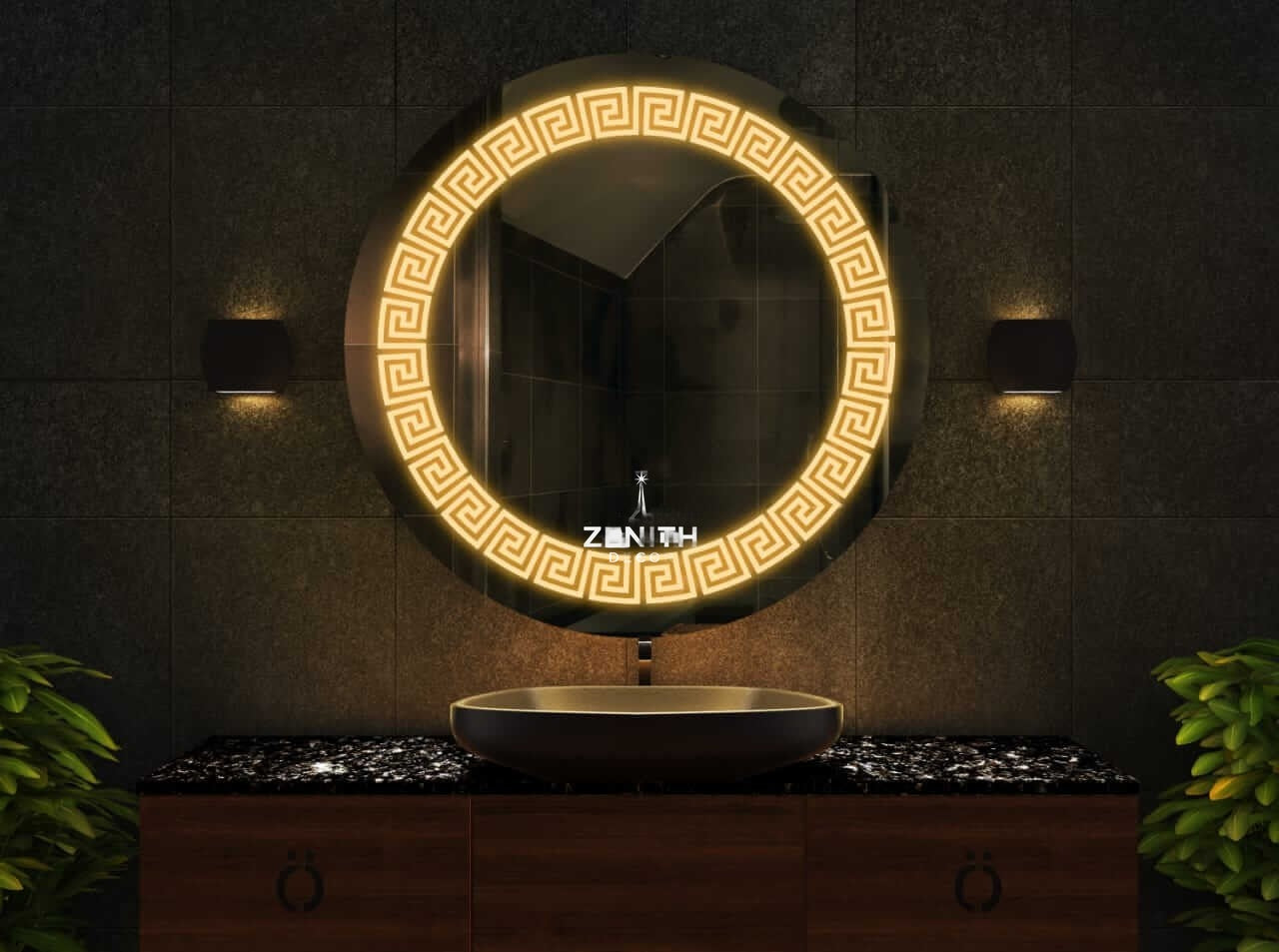 Vortex-01 Swivel-LED Mirror | 360° Gyrate Circular Design | Multi-Sensor Smart Architectural Vanity