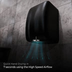 Vortex-Shield High-Speed Hand Dryer | UV-C Germicidal Sterilization | Grade 304 Stainless Steel